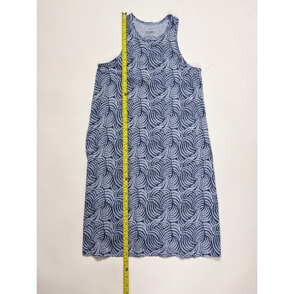 Haven Well Within Organic Cotton Blue White Abstract Print Swing Dress Coastal - Picture 13 of 14